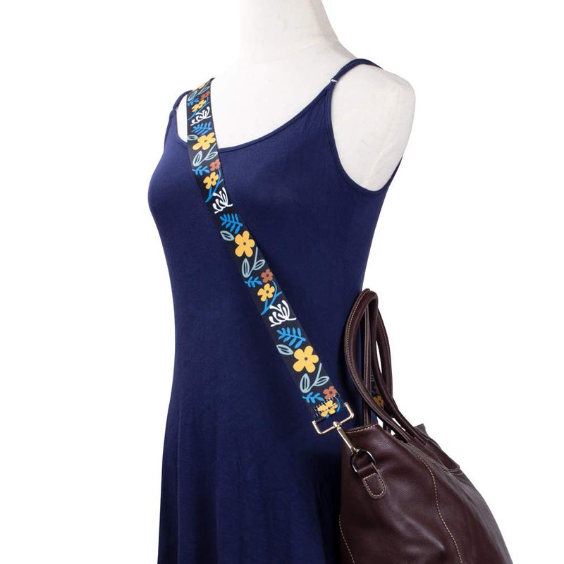 ZANQANO Crossbody Strap for Purses Replacement Adjustable Guitar Multicolor Style Handbag Straps (Flower Y) - Image 2